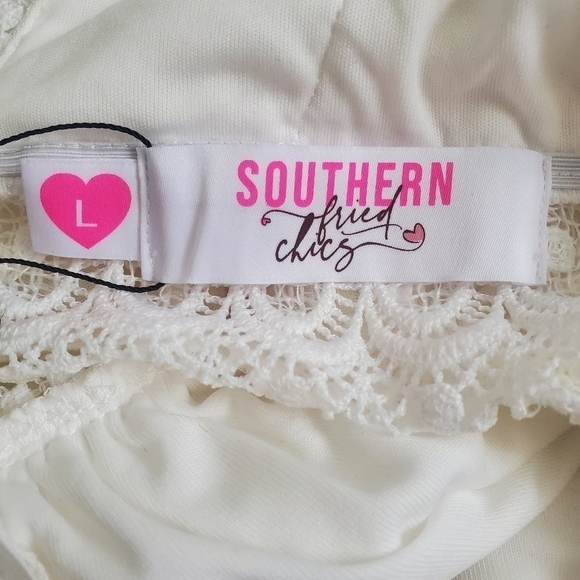 SOUTHERN FRIED CHICS DRESS WESTERN RODEO BOHO COASTAL COWGIRL CREAM WOMENS ( L ) - Picture 14 of 16